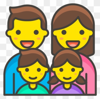 Family Man Woman Girl Boy Emoji - Emoji Famille Clipart