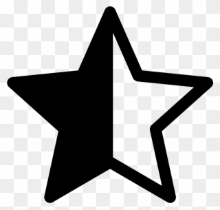 Star Shape With Half Full Comments - Four And Half Stars Clipart