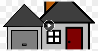 House & Garage Mix - Grey Cartoon House Clipart