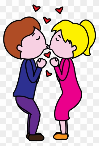 Cute Valentine S Kiss Drawin Made By - International Kissing Day Clipart