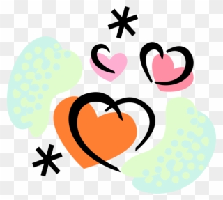 Vector Illustration Of Romantic Love Hearts Express Clipart