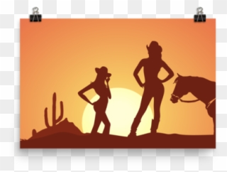 Cowgirl Silhouette Poster - Da Ponderosa Dance Hall Clipart