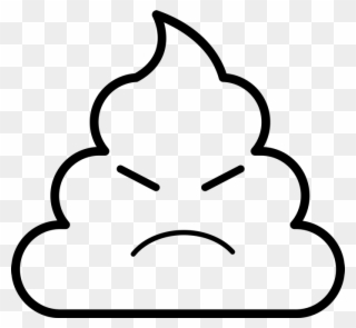 Angry Poop Emoji - Emoji Coloring Pages Clipart