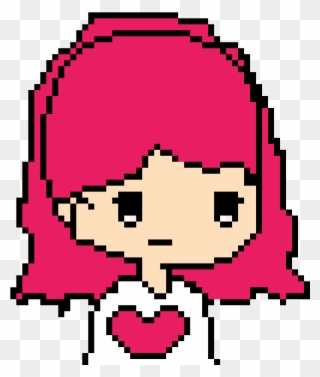 Pink Girl With Hart Sweater - Charmander Pixel Art Clipart