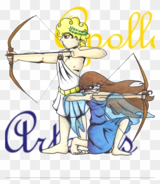 Allhailweegee Month Off - Greek Gods Artemis And Apollo Clipart