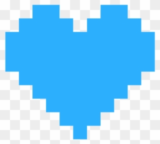 Heart Blue Free Download - Pixel Heart Png Transparent Clipart