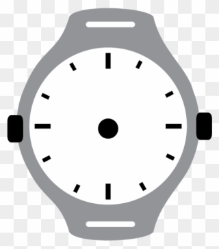 Clock Face - Grey Wristwatch - Circle Clipart