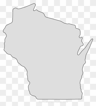 Wisconsin Map Outline Png Shape State Stencil Clip - Wisconsin Clip Art Transparent Png