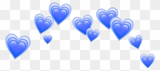 Heart Blue Blueheart Heartblue Hearts Crown Tumblr - Emoji Clipart
