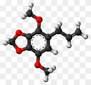 Apiol 3d Balls - Guaiacol Molecule Clipart