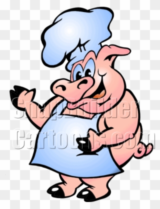 Pig Chef Blue Chef Outfit - Bbq Pig Vectors Clipart