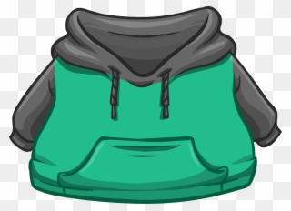 Black And Green Two-tone Hoodie - Club Penguin White Clothes Clipart