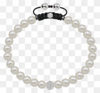 White Fresh Water Pearl Bracelet With Pave Set G-vs - Tous Pearls Bracelet Clipart