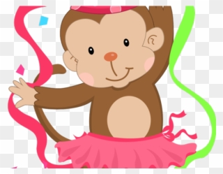 Monkey Clipart Carnival - Birthday Girl Monkey Cartoon - Png Download