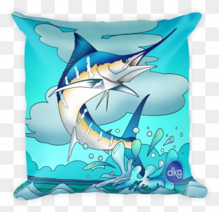 Load Image Into Gallery Viewer, Marlin Pillow - Atlantic Blue Marlin Clipart