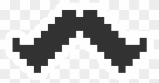 Pixel Art Mustache Sticker - 8 Bit Goomba Transparent Clipart
