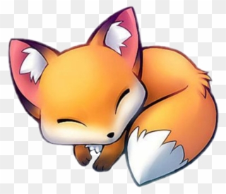 Cute Sticker - Cute Sleeping Fox Cartoon Clipart