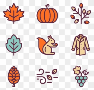 Autumn Elements - Autumn Leaves Icon Png Clipart