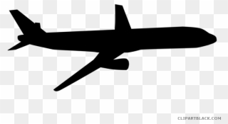 Airplane Transportation Free Black White Clipart Images - Black Transparent Airplane Png