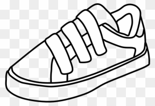 Sneakers, Velcro, Black And White, Png - Walking Shoe Clipart