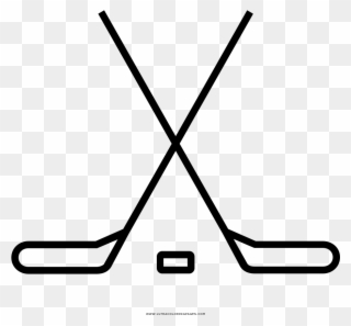 Hockey Sticks Coloring Page - Hockey Clipart