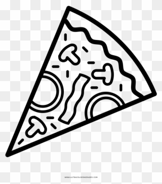 Pizza Coloring Page - Pizza Outline Png Clipart