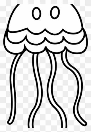 Jellie Clipart Outline - Jellyfish Black And White Clipart - Png Download