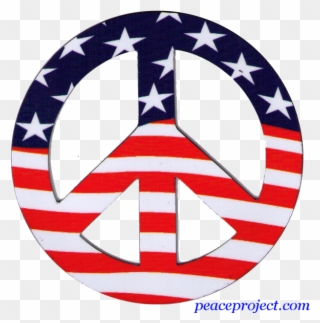 Peace Sign Wall Decal American Flag Repositionable - Captain America Back Ground Clipart