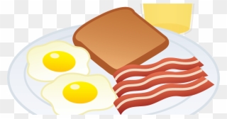 Eat Clipart Breakfast - Bacon And Eggs Drawing - Png Download