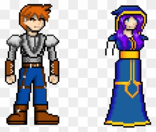 Tim The Knight And Lina The Armless Caster By Philipesan Clipart