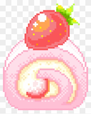 #cake #strawberry #cute #pixel #pastel #pink #tumblr - Cute Strawberry Clipart