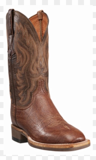 Men's Lucchese Miller Bison Cognac Pearwood Square Clipart