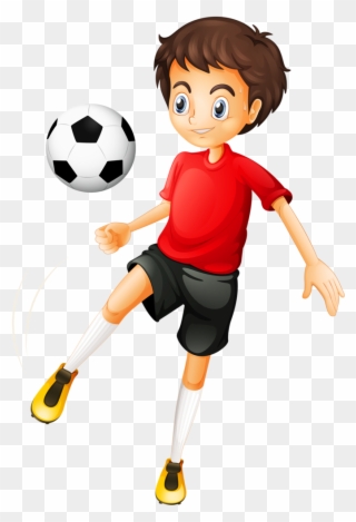 5 - Boy Playing Football Cartoon Clipart