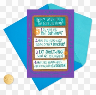 Mom's Questions Funny Passover Card - Paper Clipart