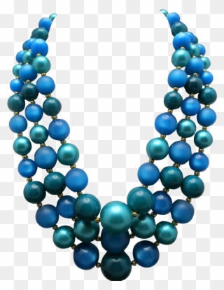 Beads Transparent - Blue Bead Necklace Png Transparent Clipart