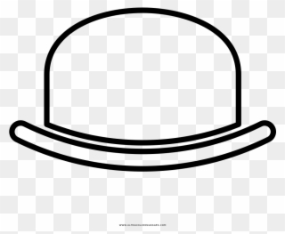 Bowler Hat Coloring Page - Dibujos De Sombreros Para Colorear Clipart