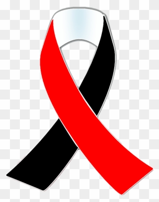 Red White And Black Awareness Ribbon Clipart