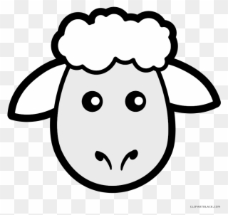 Sheep Animal Free Black White Clipart Images Clipartblack - Sheep Head Clipart Black And White - Png Download