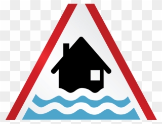 Flooded Clipart Water Damage - Warning Sign For Flood - Png Download