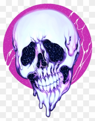 #skull #glitter #trippy #horror #aesthetic #pink #purple - Aesthetic Skull Png Clipart