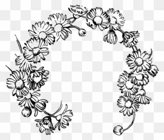 Flower Chain Drawing , Png Download - Daisy Chain Daisy Drawing Clipart