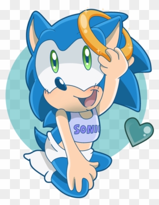 Hedgehog Clipart Cute Anime - Sonic The Hedgehog As A Baby - Png Download