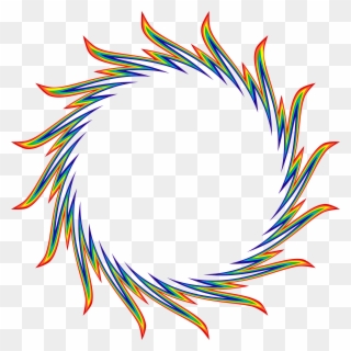 Flame Fire Circle Rainbow Disk - Circle Fire Flame Png Clipart