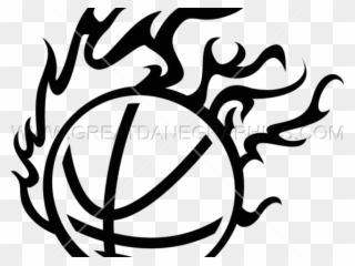 Fireball Clipart Black And White - Basketball - Png Download