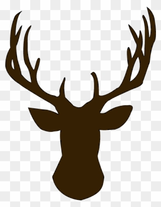Foot Clipart Reindeer - Deer Head Silhouette Png Transparent Png