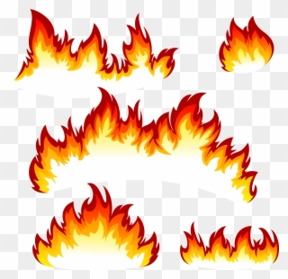 Clipart Flames Cool Fire - Drawing Of Fire Flames - Png Download