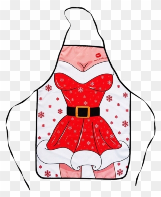 Womens Sexy Santa Claus Dress Printed Christmas Apron Clipart