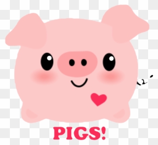Pig Pink Cute Kawaii Heart Mud Dirty Pork Oink Animal - Cafepress Kawaii I Love Pigs Tile Coaster Clipart