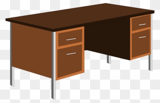 Similar Clip Art - Clip Art Image Of Desk - Png Download