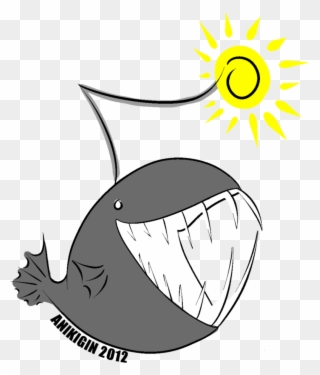 Graphic Black And White Download Anglerfish Drawing - Clip Art - Png Download